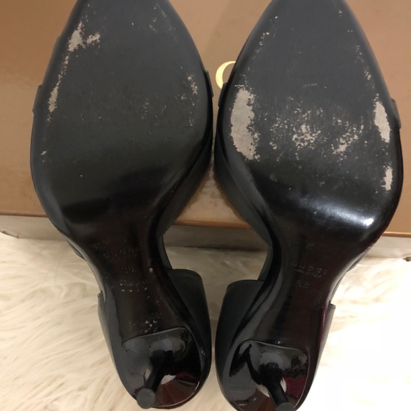 WOMEN GUCCI PEEP TOE HEELS  WITH HORSEBIT SIZE 38 - Picture 5 of 6